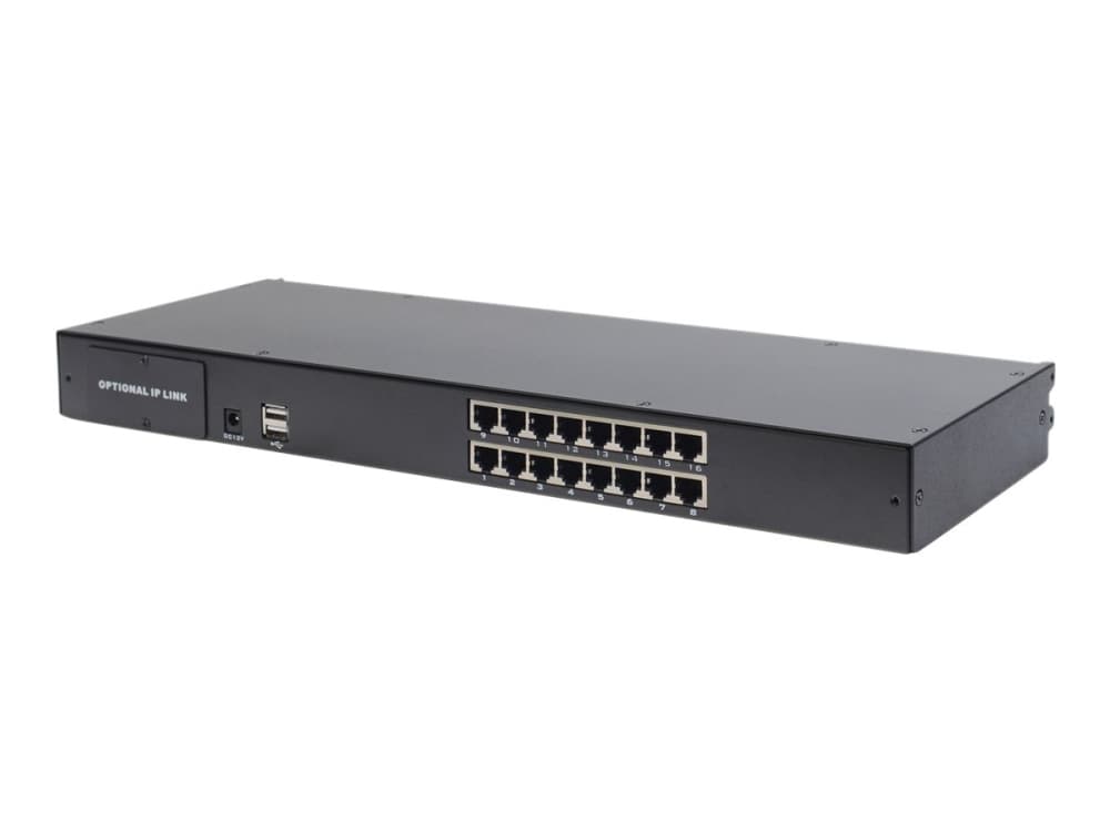 Digitus Professional DS-72211-5CH - KVM-konsol med omkopplare för tangentbord/video/mus - 16 portar - schweiziska - 19" - kan monteras i rack - 1366
