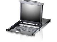 Aten CL5708N, 1280 x 1024 pixlar, Rackmontering, 1U, Svart