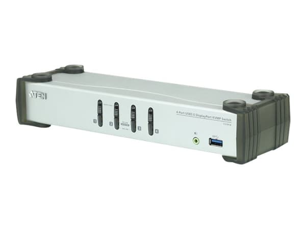 ATEN CS1914 KVMP Switch - KVM / lyd / USB-svitsj - 4 x KVM/lyd/USB - 1 lokalbruker - stasjonær Sort, Grå