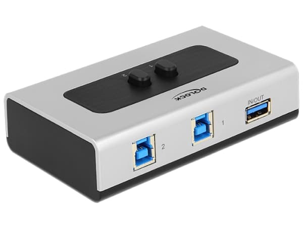 Delock Switch USB 3.0 2 port manual bidirectional - USB-växel - 2 x SuperSpeed USB 3.0 - skrivbordsmodell