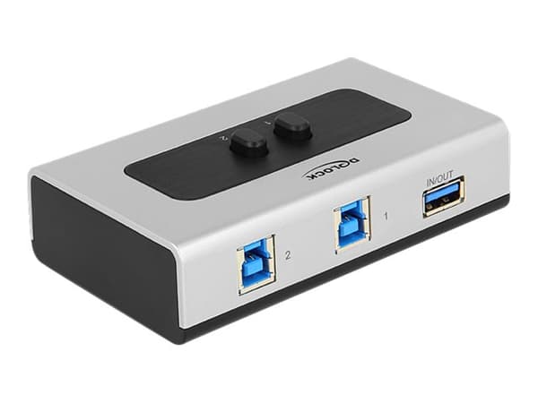 Delock Switch USB 3.0 2 port manual bidirectional - USB-växel - 2 x SuperSpeed USB 3.0 - skrivbordsmodell