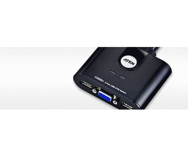 ATEN CS22U - KVM-svitsj - 2 x KVM port(s) - 1 lokalbruker - stasjonær