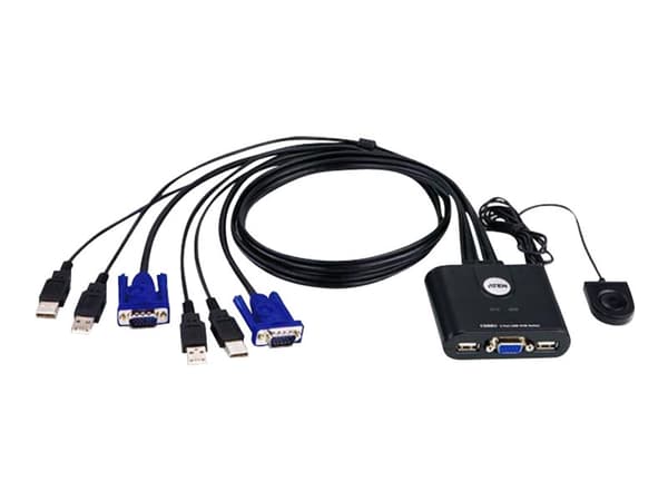 ATEN CS22U - KVM-svitsj - 2 x KVM port(s) - 1 lokalbruker - stasjonær
