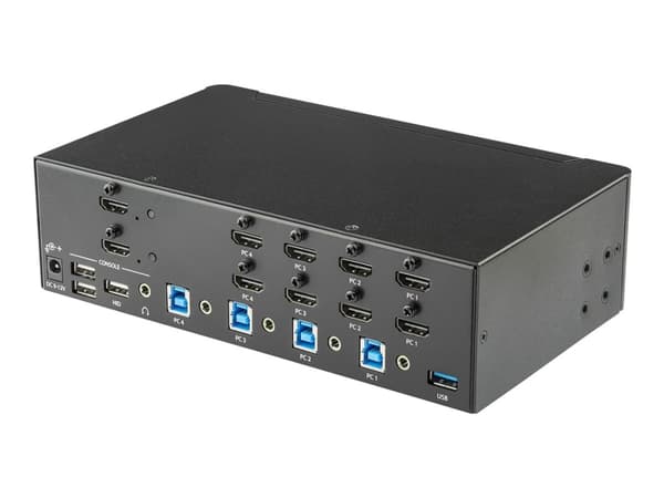 StarTech.com StarTech.com 4-Port Dual Monitor HDMI KVM Switch with Audio & USB 3.0 hub - 4K 30Hz - 4 PC Mac Computer KVM Switch Box for HDMI Display