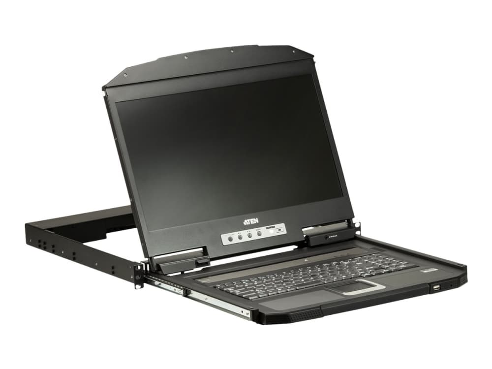 ATEN 1U Ultra Short Depth Single Rail WideScreen LCD Console (USB/VGA)