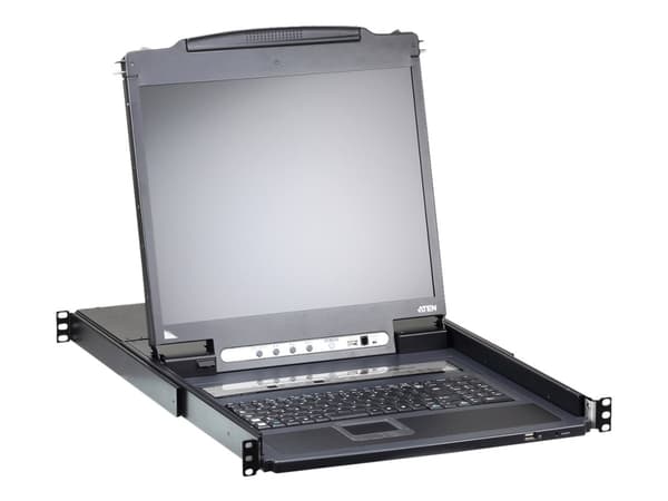ATEN Slideaway CL5716IN - KVM-konsoll med KVM-svitsj - 16 porter - PS/2, USB - 19" - kan monteres i rack - 1280 x 1024 @ 75 Hz - 250 cd/m² - 1000:1 -