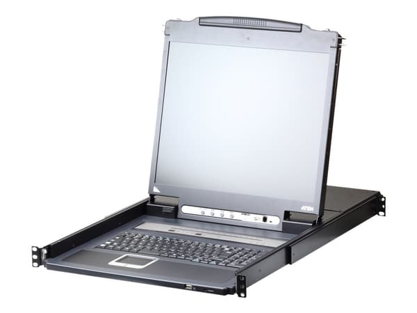 ATEN Slideaway CL5716IN - KVM-konsoll med KVM-svitsj - 16 porter - PS/2, USB - 19" - kan monteres i rack - 1280 x 1024 @ 75 Hz - 250 cd/m² - 1000:1 -