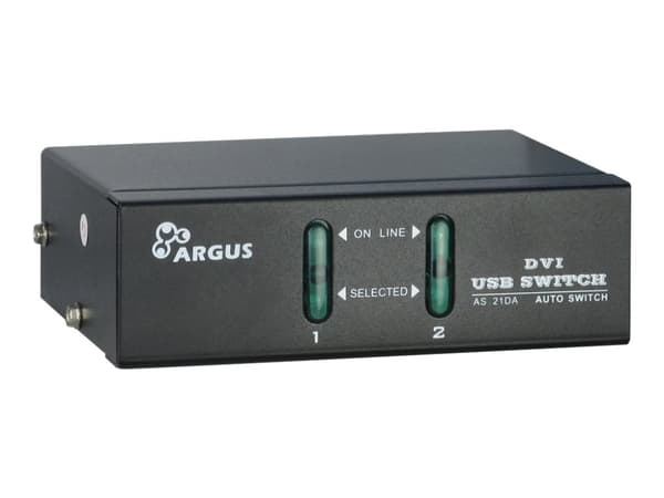 Argus KVM-AS-21DA - KVM / lydsvitsj - 2 x KVM/lyd - stasjonær Sort