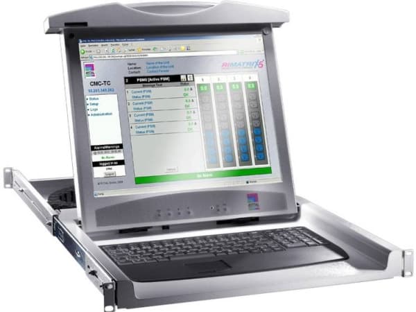 Rittal monitor tastaturenhet 1U RAL9005 engelsk