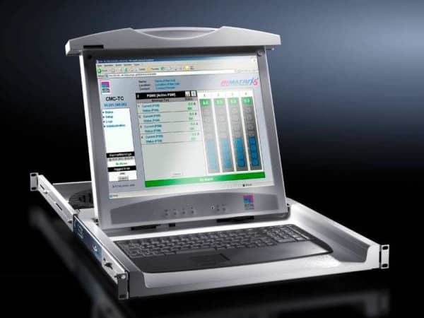 Rittal monitor tastaturenhet 1U RAL9005 engelsk