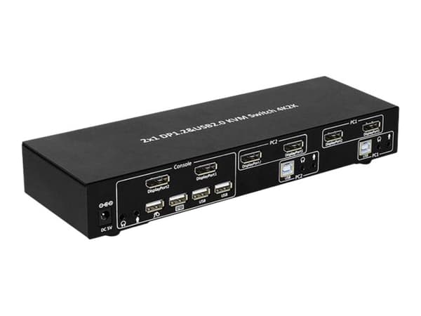 Microconnect MC-DP-KVM201K, 3840 x 2160 pikseliä, 4K Ultra HD, Musta