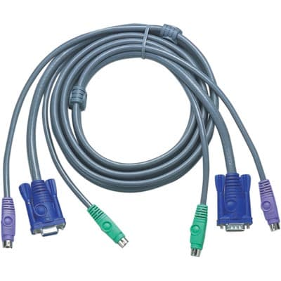 ATEN 2L-5002P/C - Tangentbords-/video-/muskabel - PS/2, HD-15 (VGA) (hane) till PS/2, HD-15 (VGA) - 1.8 m - för ATEN KH98; CE 250; MasterView Console