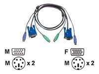 ATEN 2L-5002P/C - Tangentbords-/video-/muskabel - PS/2, HD-15 (VGA) (hane) till PS/2, HD-15 (VGA) - 1.8 m - för ATEN KH98; CE 250; MasterView Console