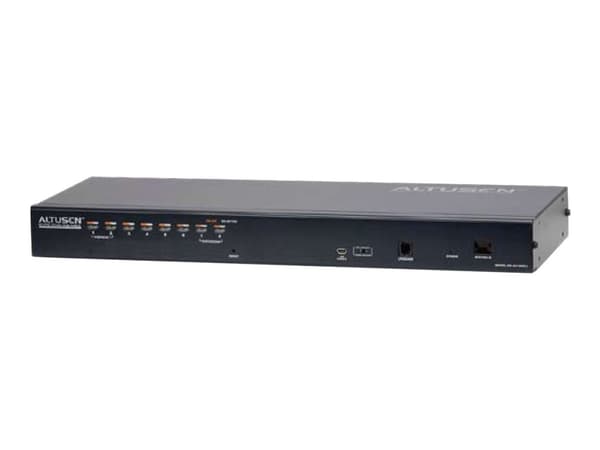 ATEN 1-lokal/fjärran delad åtkomst, 8-portars Cat 5 KVM over IP-switch med kedjekopplingsport Svart