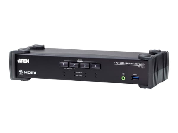 ATEN CS1824-AT-G, 4096 x 2160 pikseliä, 4K Ultra HD, 2,535 W, Musta