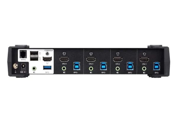 ATEN CS1824 KVMP Switch - KVM / lyd / USB-svitsj - 4 x KVM/lyd/USB - 1 lokalbruker - stasjonær Sort