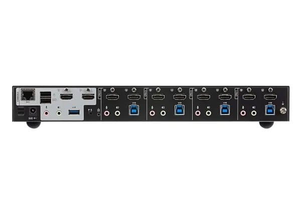ATEN CS1844 4-Port USB 3.0 4K HDMI Dual Display KVMP Switch - Omkopplare för tangentbord/video/mus/ljud/USB - 4 x KVM/ljud/USB - 1 lokal användare - Svart