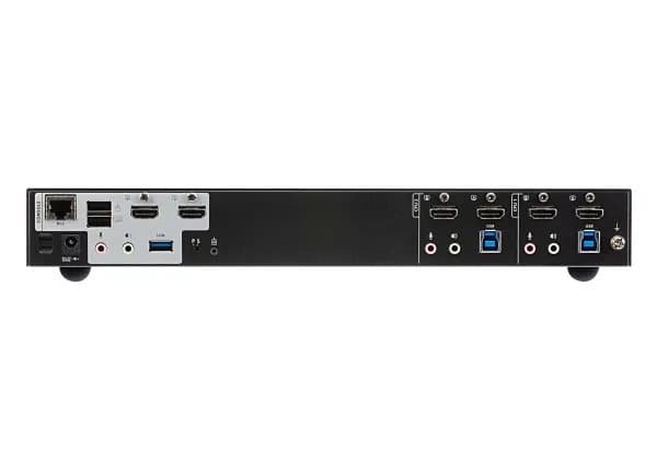 ATEN CS1842 2-Port USB 3.0 4K HDMI Dual Display KVMP Switch - KVM / lyd / USB-svitsj - 2 x KVM/lyd/USB - 1 lokalbruker - stasjonær - for VanCryst VS1 Sort