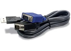 TRENDnet TK CU15 - Tangentbords-/video-/muskabel - USB, HD-15 (VGA) (hane) till HD-15 (VGA) (hane) - 4.5 m - svart