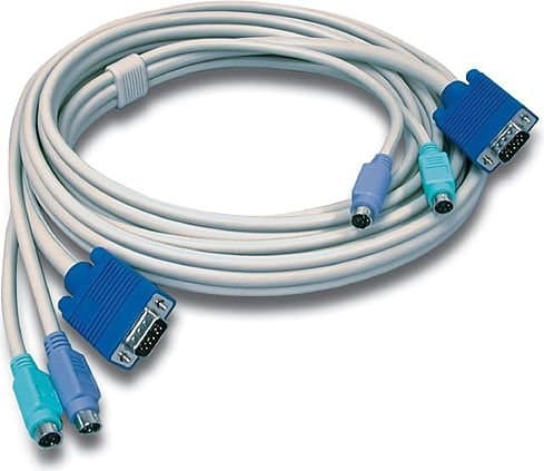 TRENDnet TK C15 - Tangentbords-/video-/muskabel - PS/2, HD-15 (VGA) (hane) till PS/2, HD-15 (VGA) (hane) - 4.5 m