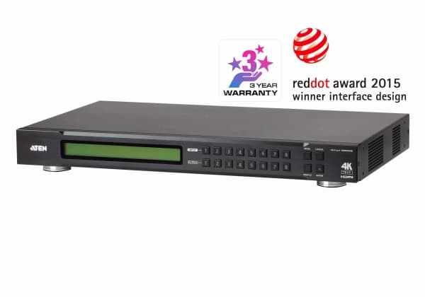ATEN VanCryst VM0808HB 8 x 8 True 4K HDMI Matrix Switch - Video-/ljudomkopplare - skrivbordsmodell, rackmonterbar