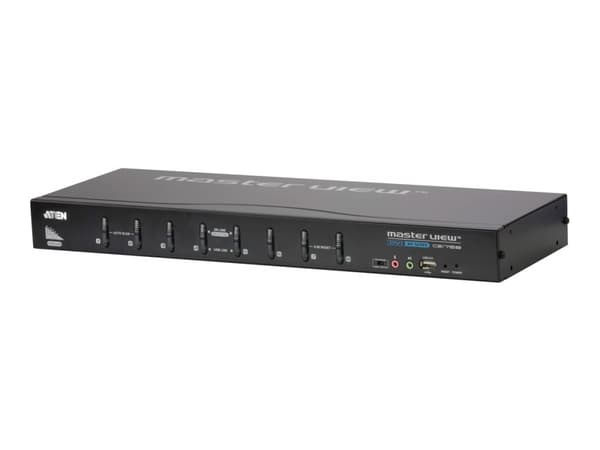 ATEN CS1768 - Omkopplare för tangentbord/video/mus/ljud - 8 x KVM/ljud - 1 lokal användare - skrivbordsmodell, rackmonterbar Svart