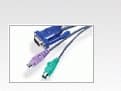ATEN - Tangentbords-/video-/muskabel - 15 pin D-Sub (DB-15) (hane) till PS/2, HD-15 (VGA) (hane) - 3 m - för KVM on the NET CS1708, CS1716; MasterVie
