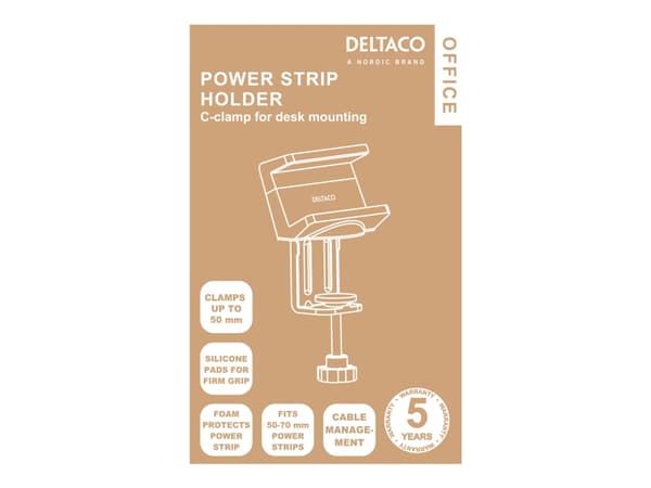 DELTACO Office DELO-0201 - Strømstripeholder - svart, hvit