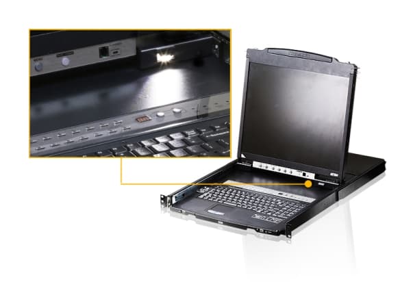 ATEN CL5816N, 1280 x 1024 pixlar, SXGA, Rackmontering, 27,2 W, 1U, Svart