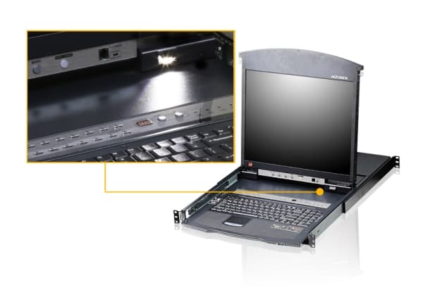 Aten KL1508AN, 1920 x 1200 pixlar, Nätverksansluten (Ethernet), WUXGA, Rackmontering, 21,2 W, 1U
