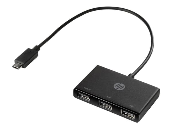 HP USB-C to USB-A - Hubb - 3 x SuperSpeed USB 3.0 - skrivbordsmodell - för Elite c640 G3 Chromebook Enterprise; Pavilion Aero Laptop 13-be2075ng