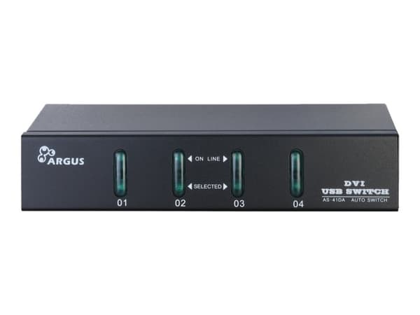 Argus KVM-AS-41DA - KVM / audio-kytkin - 4 x KVM / audio - pöytätietokoneet musta