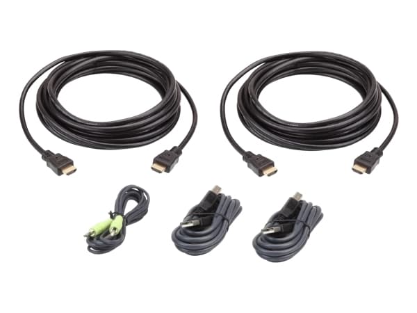 ATEN - Video/ljud/datakabelsats - TAA-kompatibel - 3 m - för ATEN CS1142H, CS1142H4C, CS1144H, CS1144H4C, CS1148H