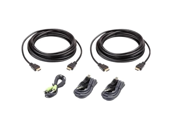 ATEN - Video/ljud/datakabelsats - TAA-kompatibel - 3 m - för ATEN CS1142H, CS1142H4C, CS1144H, CS1144H4C, CS1148H
