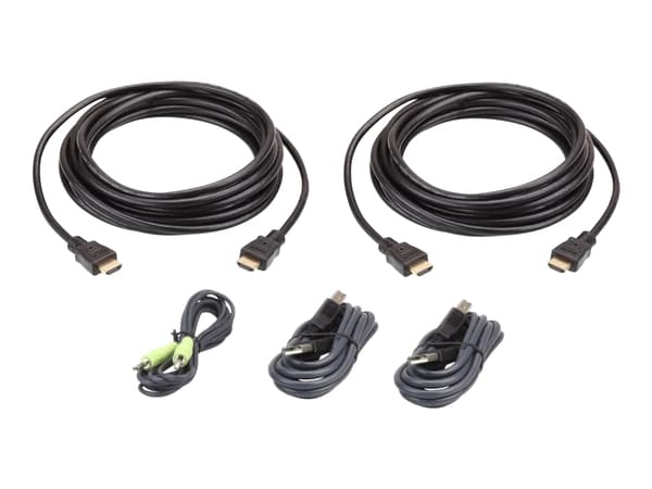 ATEN - Video/ljud/datakabelsats - TAA-kompatibel - 3 m - för ATEN CS1142H, CS1142H4C, CS1144H, CS1144H4C, CS1148H