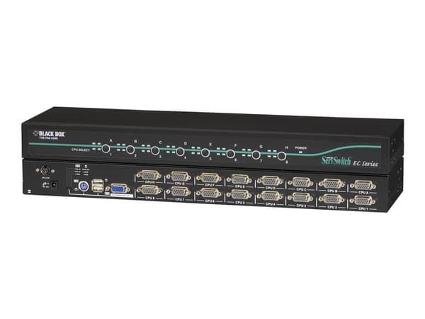 Black Box ServSwitch EC for PS/2 and USB Servers and PS/2 or USB Consoles - KVM-svitsj - 16 x KVM port(s) - 1 lokalbruker - stasjonær