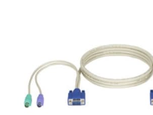 Black Box ServSwitch CPU cable - Tangentbords-/video-/muskabel - HD-15 (VGA) (hane) till PS/2, HD-15 (VGA) (hane) - 3 m - för P/N: KV9104A, KV9108A,