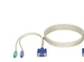 Miniatyrbild 2 av 2: Black Box ServSwitch CPU cable - Tangentbords-/video-/muskabel - HD-15 (VGA) (hane) till PS/2, HD-15 (VGA) (hane) - 3 m - för P/N: KV9104A, KV9108A,