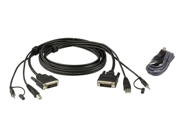 ATEN 2L-7D02UDX2 - Tastatur / video / musekabelsett (KVM) - TAA-samsvar
