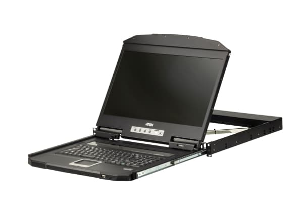 ATEN 1U Ultra Short Depth Single Rail WideScreen LCD Console (USB / HDMI), 47 cm (18.5"), 1920 x 1080 pixlar, TFT-LCD, 350 cd/m², 1000:1, 178°