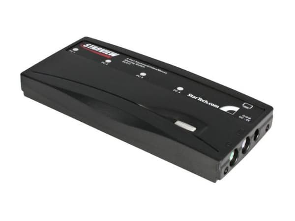 StarTech.com Svart PS/2 KVM-switch-paket med 4 portar och kablar - Omkopplare för tangentbord/video/mus - 4 x KVM port(s) - 1 lokal användare - skriv