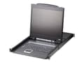 Miniatyrbilde 1 av 5: ATEN LCD KVM Switches CL1308N - KVM-konsoll med KVM-svitsj - 8 porter - PS/2, USB - 19" - kan monteres i rack - 1280 x 1024 @ 75 Hz - svart - 1U