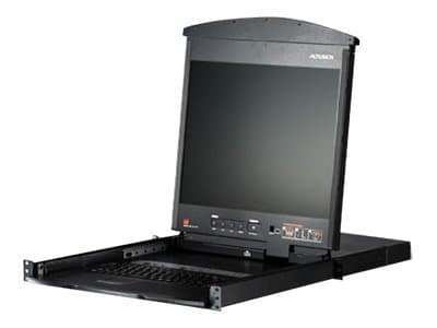 ATEN KL1508AM - KVM-konsoll med KVM-svitsj - 8 porter - PS/2, USB - 17" - kan monteres i rack - 1280 x 1024 @ 75 Hz - VGA - 1U Sort