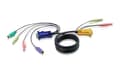 Miniatyrbilde 4 av 5: ATEN 2L-5303P - Tastatur / video / mus / lydkabel - PS/2, HD-15 (VGA), mini-phone stereo 3.5 mm (hann) til mini-phone stereo 3.5 mm, 15-pins SPHD (ha