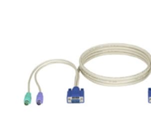 Black Box ServSwitch CPU cable - Tangentbords-/video-/muskabel - HD-15 (VGA) (hane) till PS/2, HD-15 (VGA) (hane) - 1.8 m - för P/N: KV9208A, KV9216A