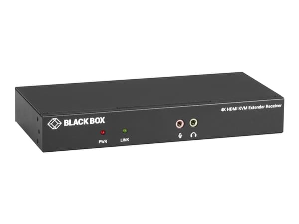 Black Box KVX Series KVM Extender over Fiber - 4K, Single-Head, HDMI, USB 2.0, Serial, Audio, Local Video - Sender og mottaker - KVM / lyd / seriell