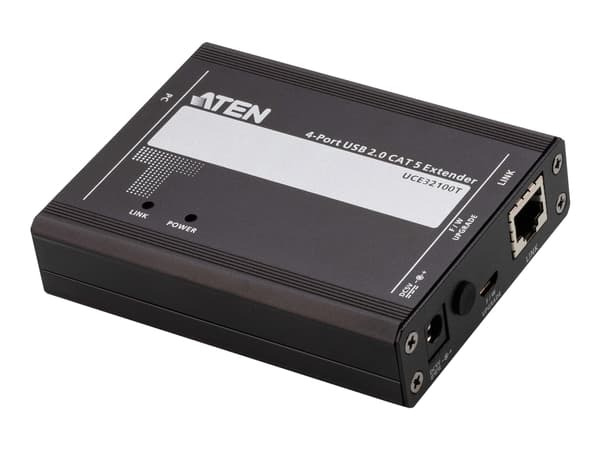 ATEN UCE32100-AT-G, Lähetin & vastaanotin, Langallinen, 100 m, Cat5, Musta, Metalli