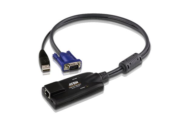 ATEN KA7570 USB KVM Adapter Cable - Tangentbords-/video-/muskabel - RJ-45 (hona) till USB, HD-15 (VGA) (hane) - för ALTUSEN KH1508A, KH1516A, KH2508A