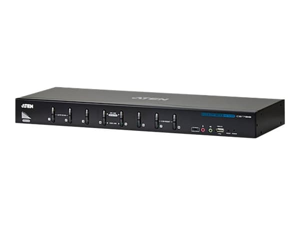 ATEN USB DVI Dual Link/Audio KVM-switch med 8 portar Svart