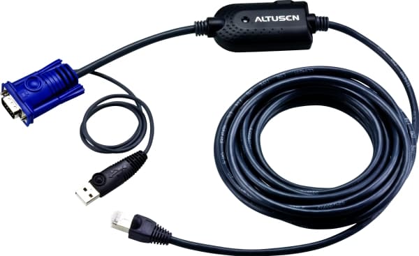 ATEN KA7970 USB KVM Adapter Cable (CPU Module) - Tangentbords-/video-/muskabel - RJ-45 (hane) till USB, HD-15 (VGA) (hane)